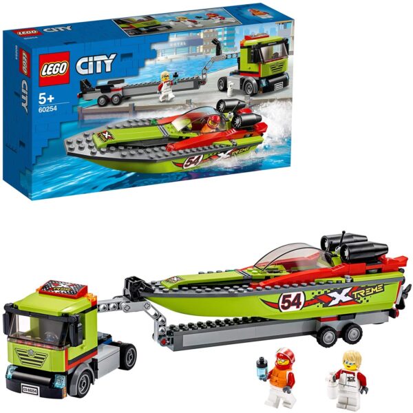 LEGO City Great Vehicles Trasportatore di Motoscafi con Rimorchio e Motoscafo Sportivo cirinaro